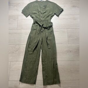 Madewell Jumper Short Sleeve Belted Olive Green XXS Women’s Cotton comfy